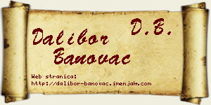 Dalibor Banovac vizit kartica